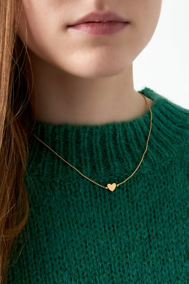 Necklace heart Gold Color Stainless Steel h5 Picture3
